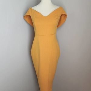 Boohoo Yellow Cocktail Dress